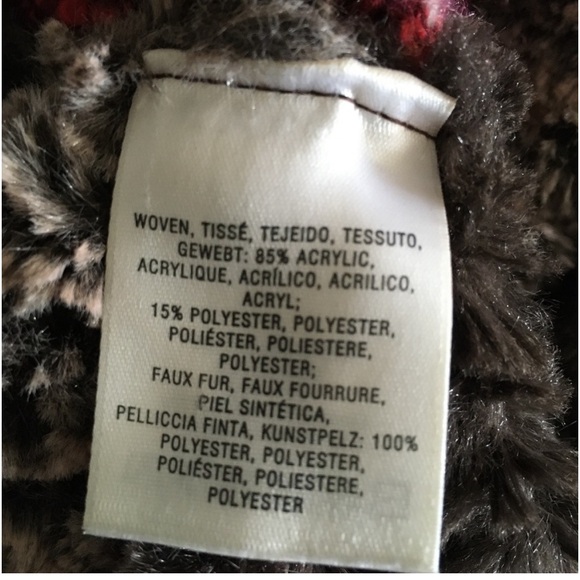 ANTHROPOLOGIE Plaid and Brown Faux Fur Infinity Scarf Like New - Picture 12 of 13